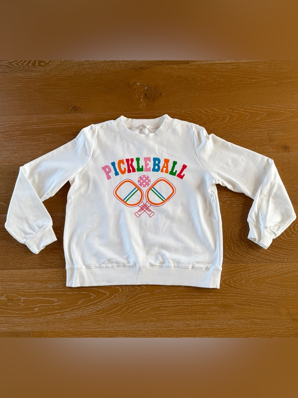 Pickleball White Sweatshirt NWOT Size Medium